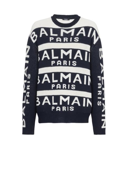 Sweater embroidered with Balmain Paris logo