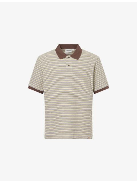 Dion Stripe-Pattern Cotton Polo T-Shirt