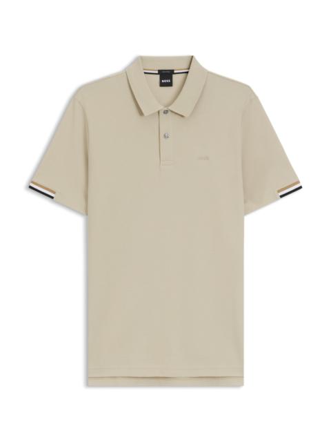 RUBBERISED-LOGO POLO SHIRT IN MERCERISED COTTON