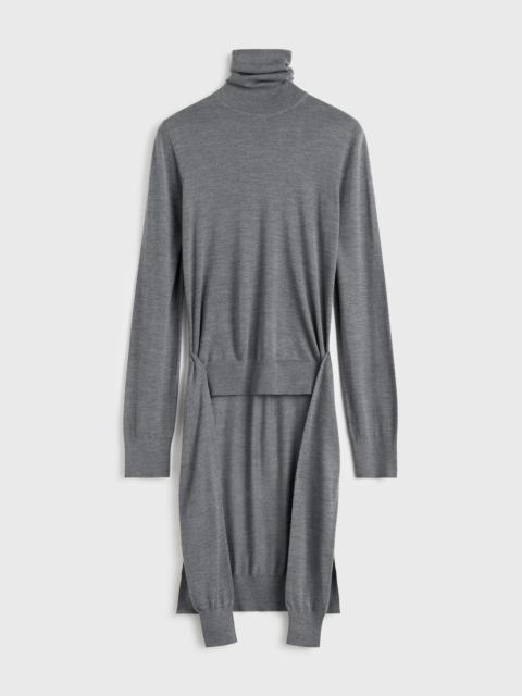Double-sleeve turtleneck mid grey