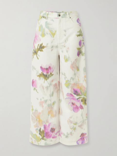 Floral-print High-rise Straight-leg Jeans