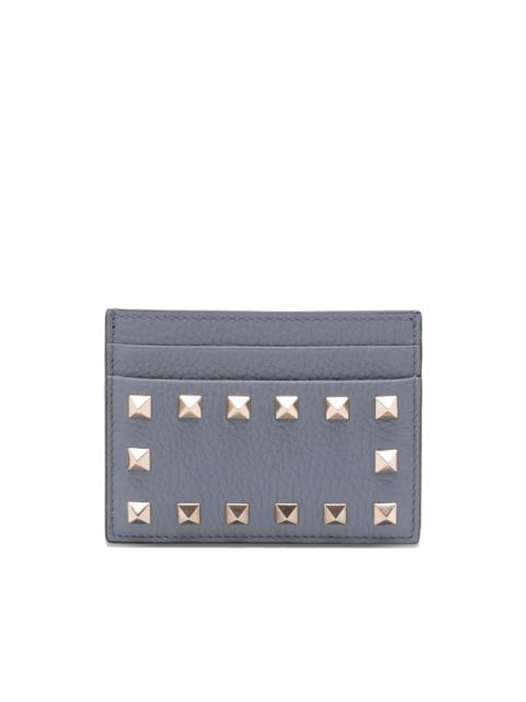 Rockstud leather card holder
