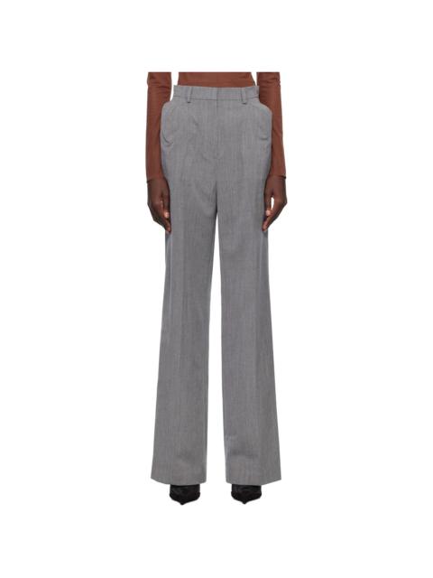 Gray Shoulder Puff Trousers