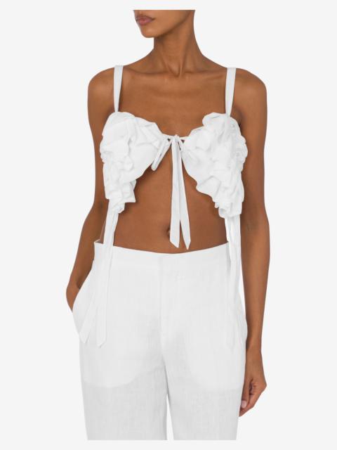 COTTON VOILE AND SILK CROP TOP