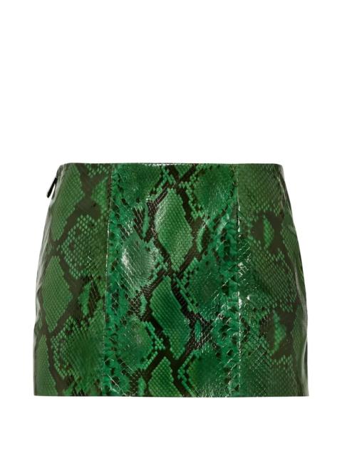 python leather mini skirt