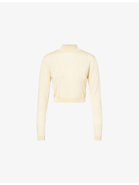 The Crop Turtleneck Knitted Top