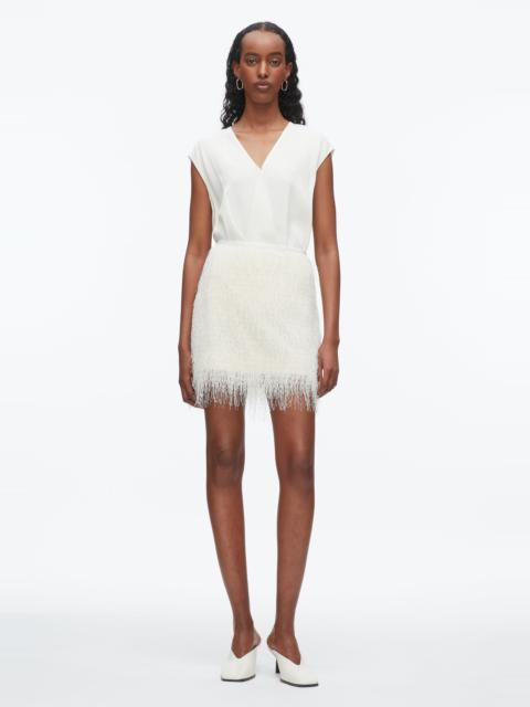 Fringe Mini Slip Skirt