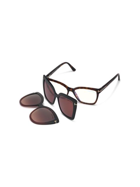 DOUBLE CLIP ON BLUE BLOCK OPTICALS