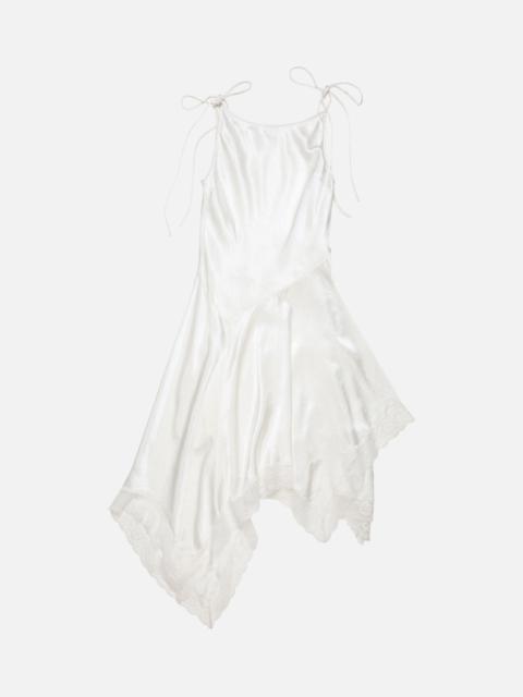 Satin lace dress - White
