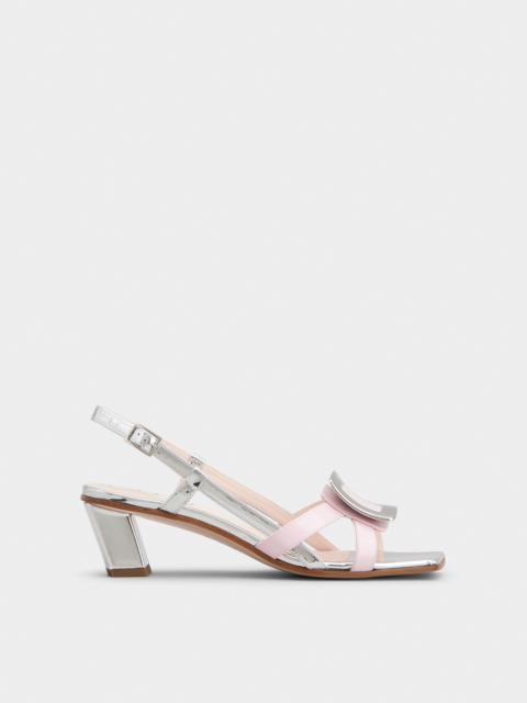 Belle Vivier Metal Buckle Sandals in Patent Leather