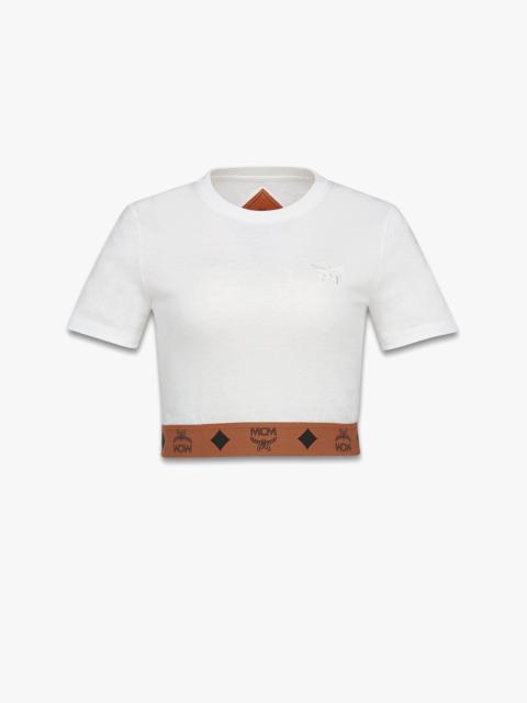 Monogram Cropped T-Shirt in Organic Cotton