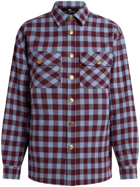 padded check jacquard shirt