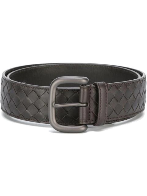 Bottega Veneta Intrecciato Leather Belt Brown