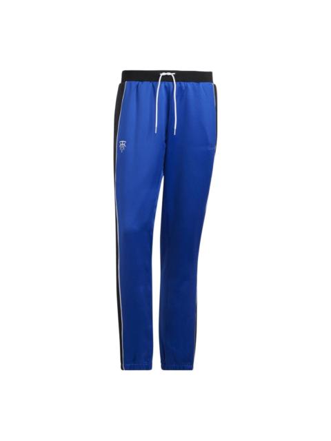 Men's adidas Contrasting Colors Drawstring Basketball Sports Pants/Trousers/Joggers Blue HB5440