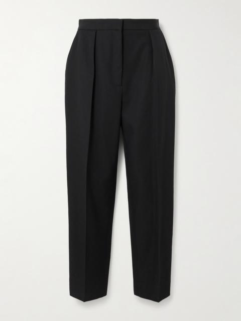 Pleated Grain De Poudre Wool Tapered Pants