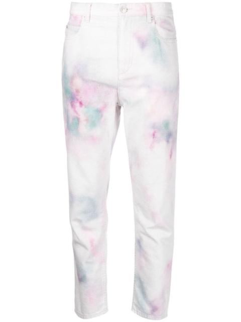 abstract-print cropped trousers