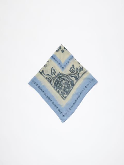 Print light wool scarf - Dusty beige/light blue