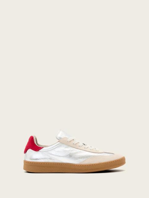 THELMA METALLIC LEATHER LOW TOP SNEAKERS