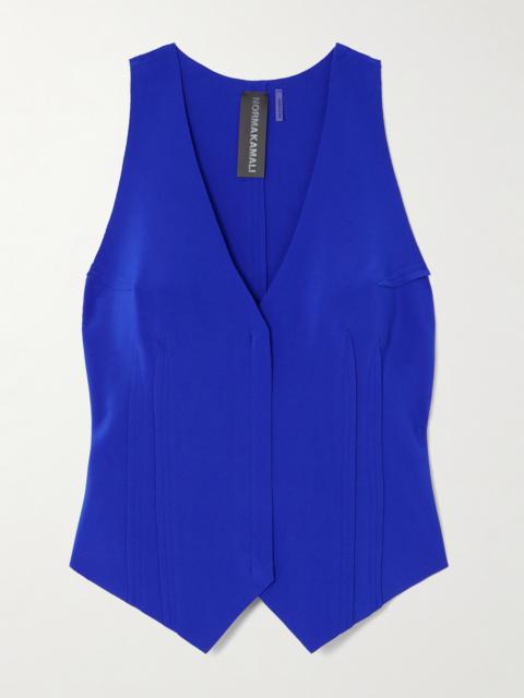 Pintucked Stretch-jersey Vest
