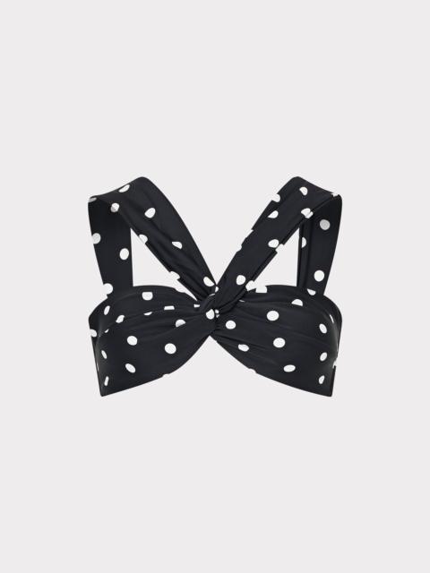 Olivia Polka Dot Draped Bandeau Top