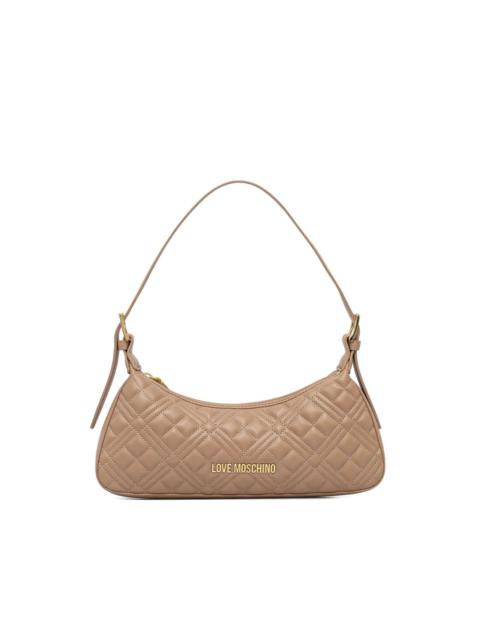 quilted-design logo-detail shoulder bag
