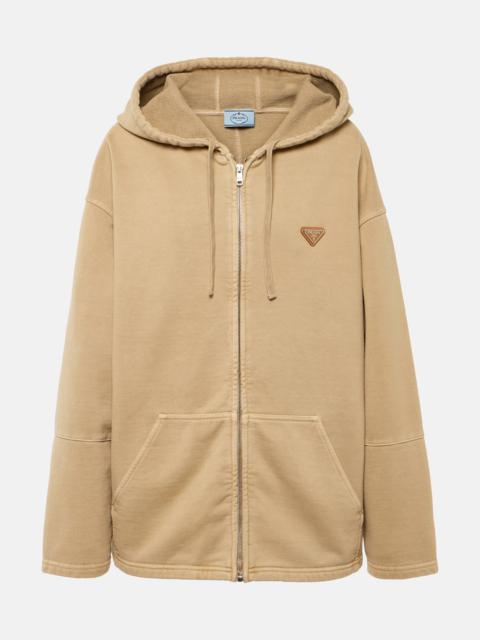 Oversized cotton zip-up hoodie