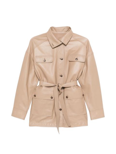 buttoned belted jacket