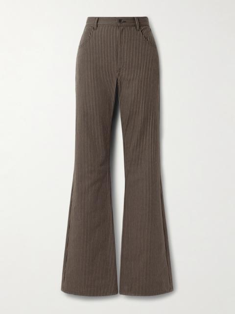 Roe Striped Cotton-twill Flared Pants