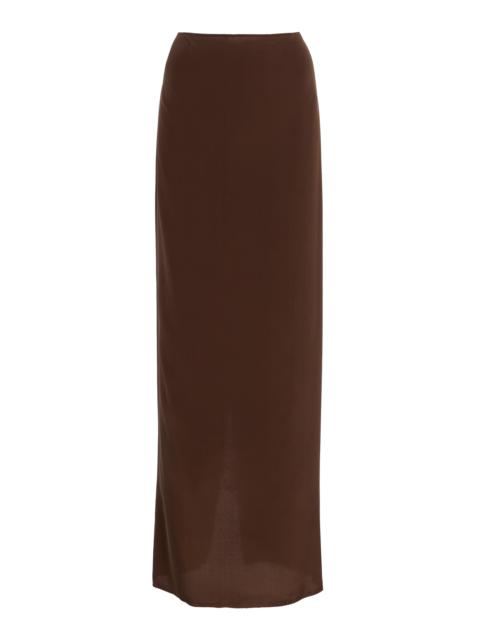 Exclusive Silk Maxi Skirt brown