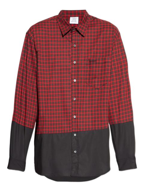 checked two-tone shirt