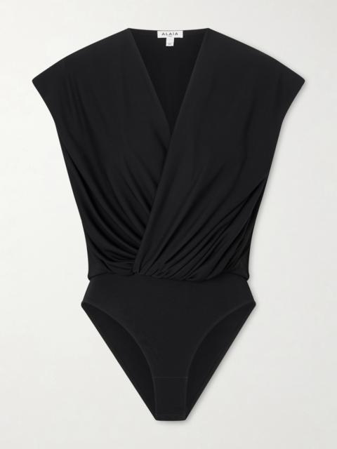 Hooded Draped Jersey Bodysuit