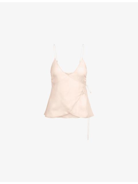 Romance Wrap Silk Camisole Top
