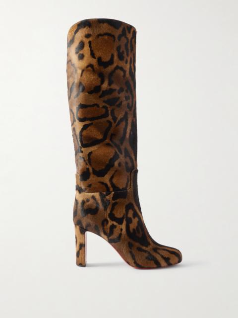 Loo Botta 85 Leopard-print Calf Hair Knee Boots