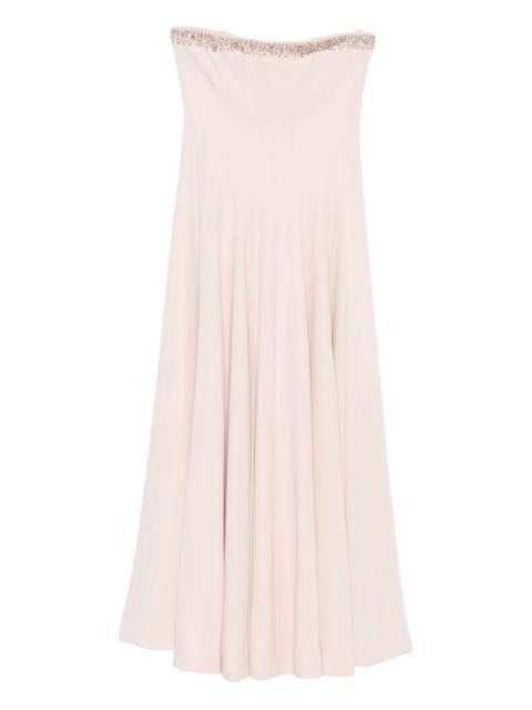 beaded-embellished strapless dress