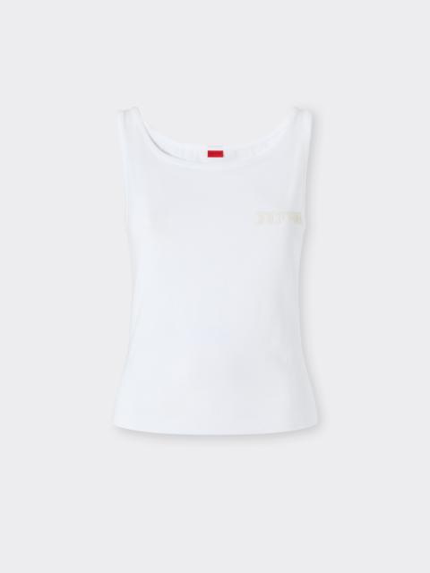 Cotton tank top with Ferrari logo
