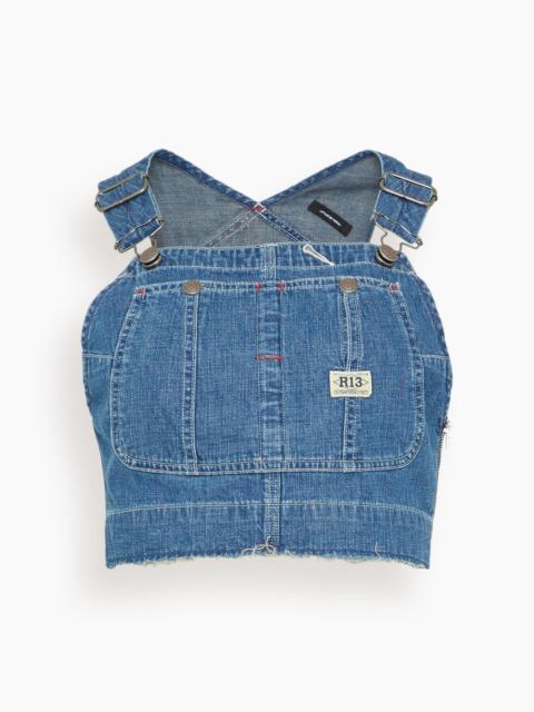 Overall Bib Bustier in Noise Blue