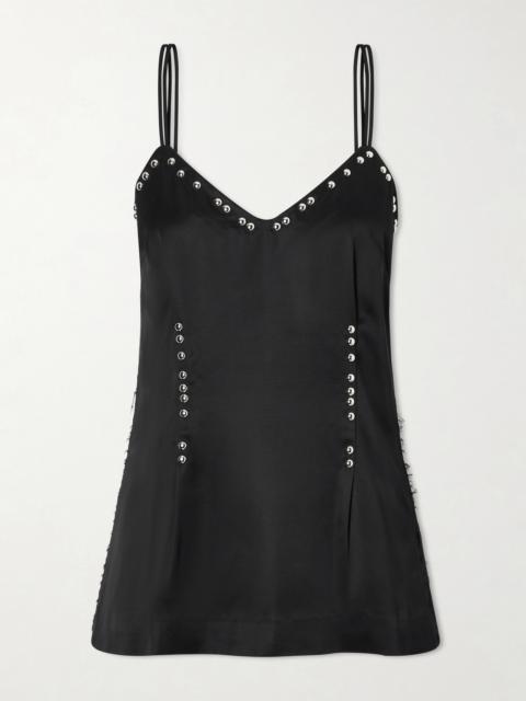 Iris Studded Frayed Satin Camisole