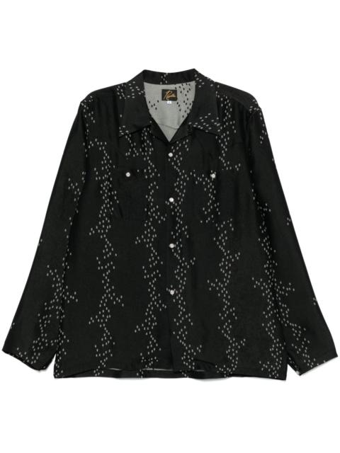 patterned-jacquard shirt