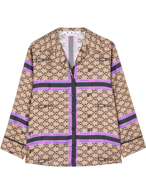 MONOGRAM PAJAMA SHIRT BROWN  BLACK