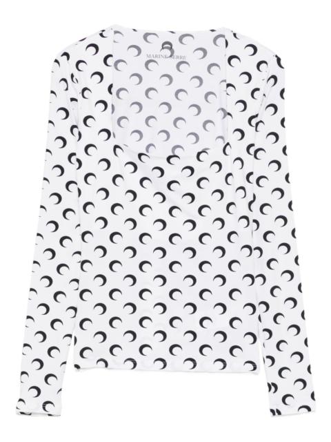 Moon square-neck top