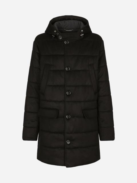 Quilted cashmere parka