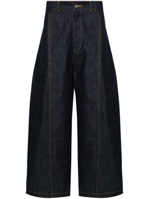 seam-detail wide-leg jeans