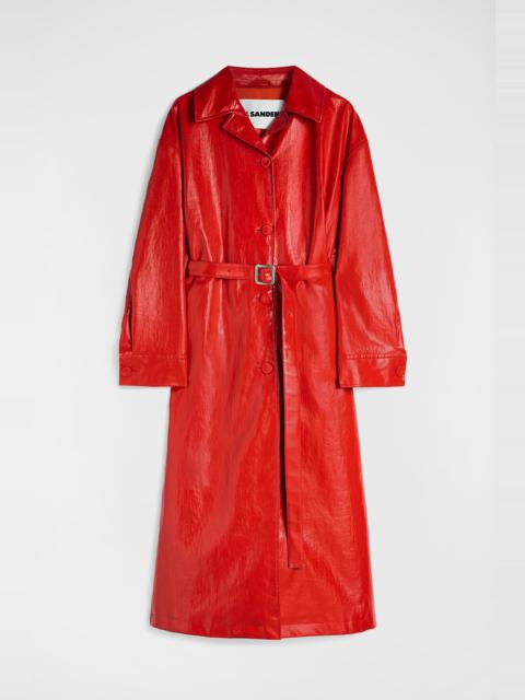 Patent Linen Belted Trench Coat