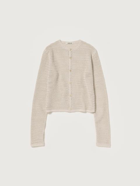 TUSSAH SILK COTTON MESH KNIT CARDIGAN