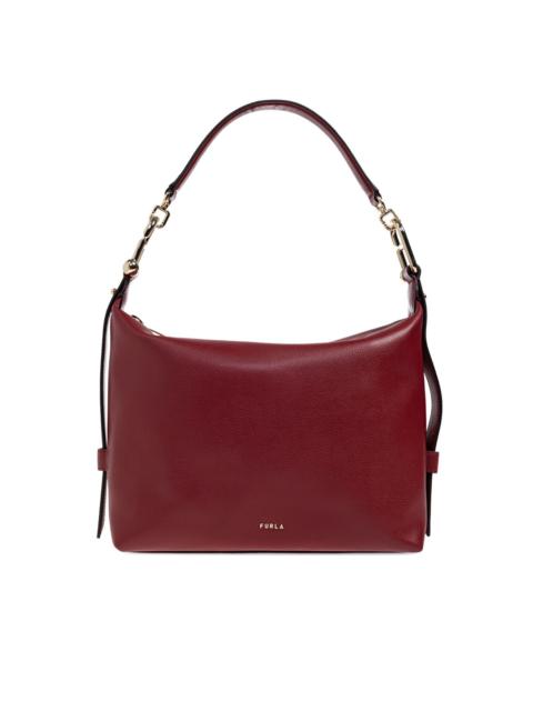 chain-detail leather shoulder bag