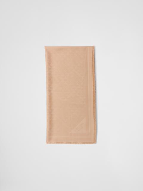 Silk and wool jacquard scarf