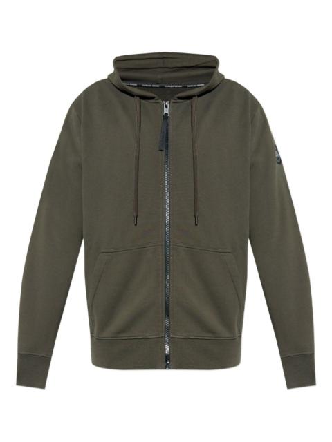 Huron logo-patch zip-up hoodie