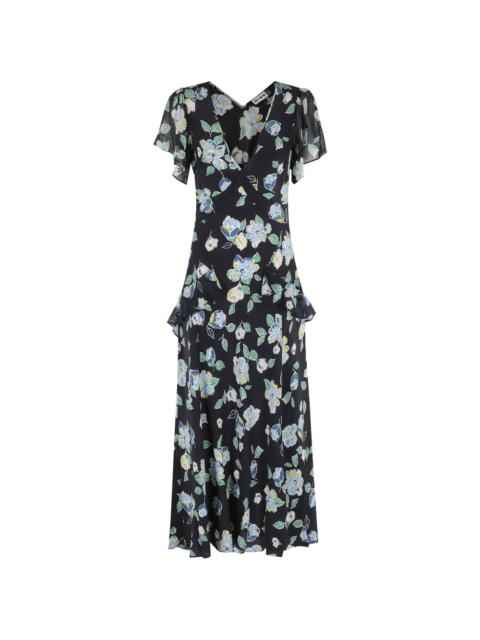 Evie floral ruffled midi dress