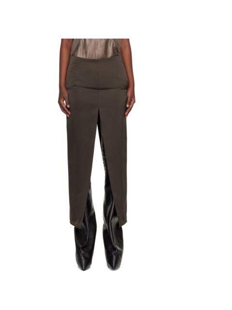 Gray Temple Sliced Midi Skirt