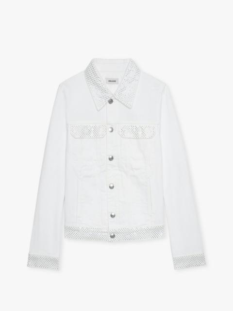 Kioky Womens White Denim Jacket